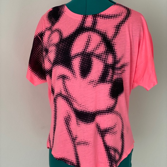 Neon pink Minnie mouse Disney blouse sz L - Picture 2 of 10